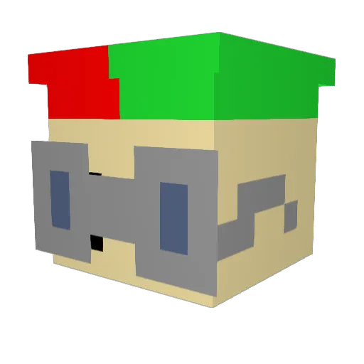 PROCHALL Minecraft avatar head, 3D render
