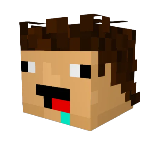 PROMPTEAGLE32 Minecraft avatar head, 3D render