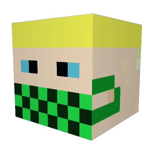 PRO_Levi Minecraft avatar head, 3D render