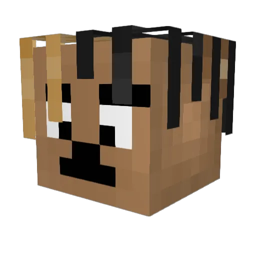 PRYVT_1137 Minecraft avatar head, 3D render