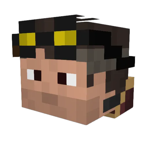 PT55 Minecraft avatar head, 3D render
