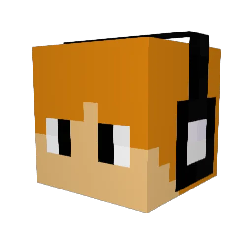 PTOrlick Minecraft avatar head, 3D render