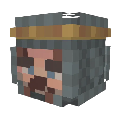 PTW55551 Minecraft avatar head, 3D render