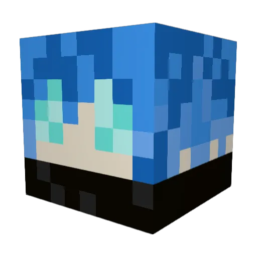PU2E Minecraft avatar head, 3D render
