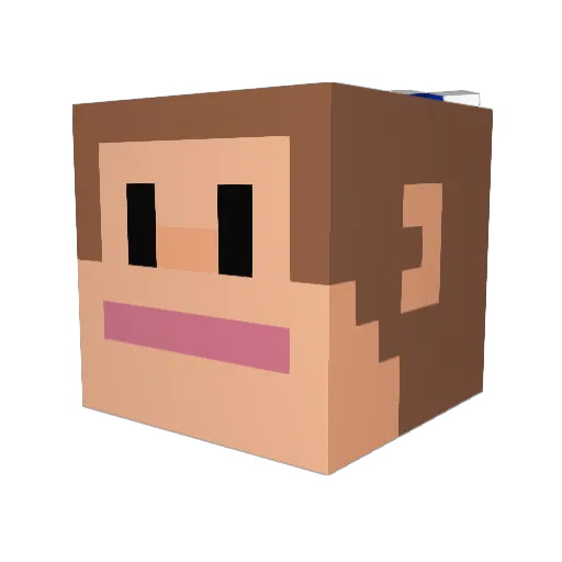 PUCHOTRIX Minecraft avatar head, 3D render