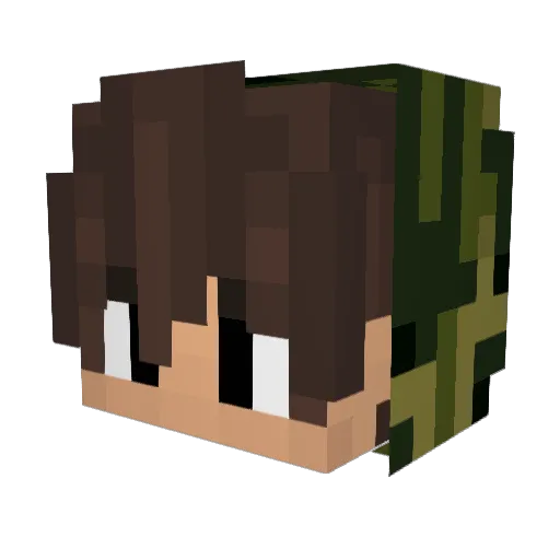 PUPPY_4891 Minecraft avatar head, 3D render