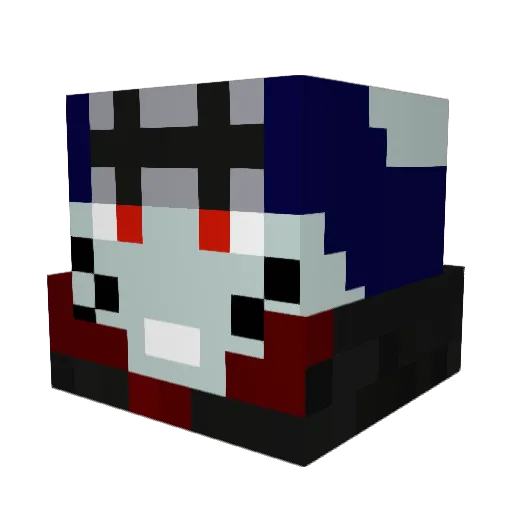 PURPLE_1NC Minecraft avatar head, 3D render