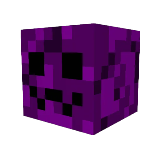 PURRPL Minecraft avatar head, 3D render