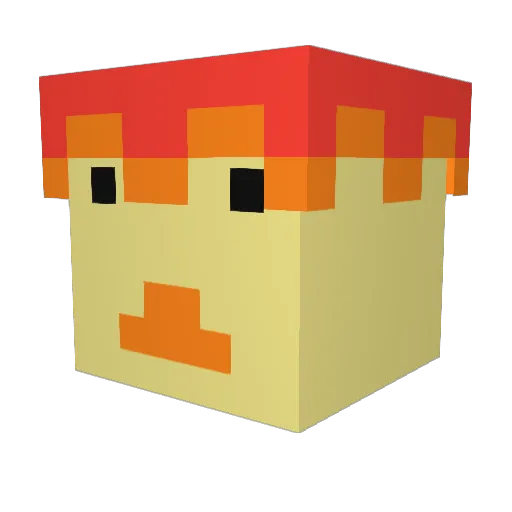PVC01 Minecraft avatar head, 3D render