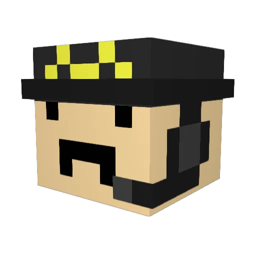 PVPOpa Minecraft avatar head, 3D render