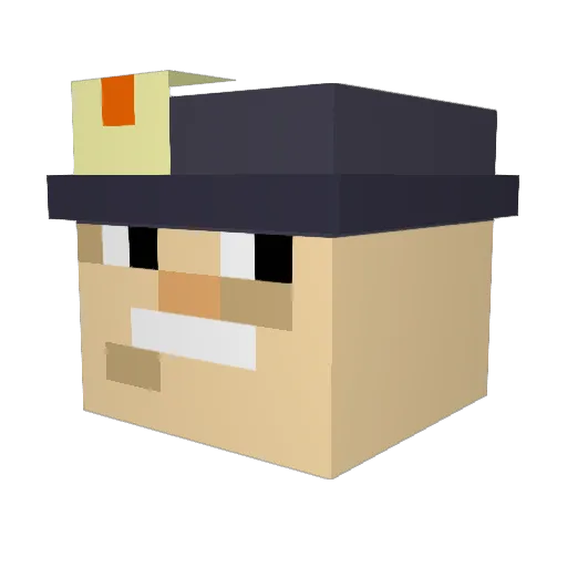 PVPSkittles Minecraft avatar head, 3D render