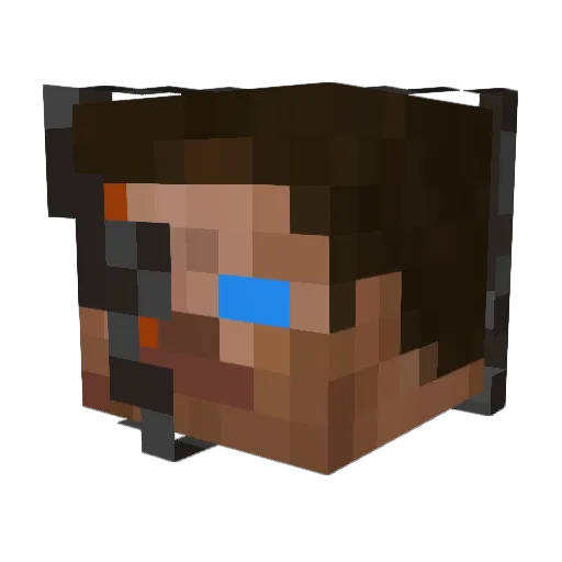PVUR Minecraft avatar head, 3D render