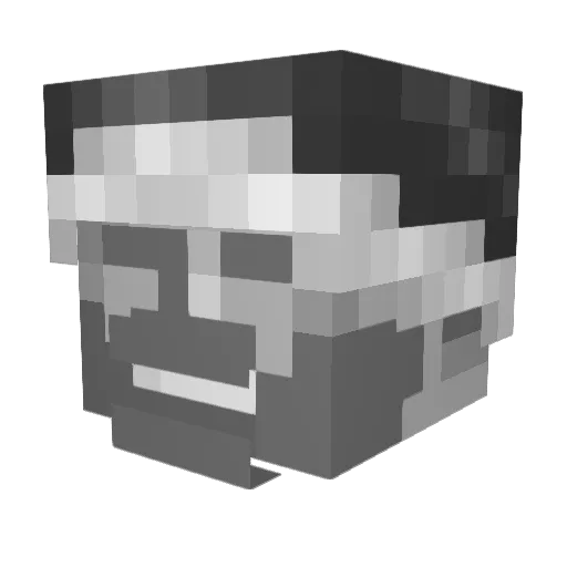 PV_13 Minecraft avatar head, 3D render