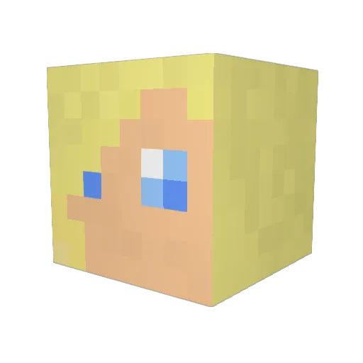 PV_Unicorn Minecraft avatar head, 3D render