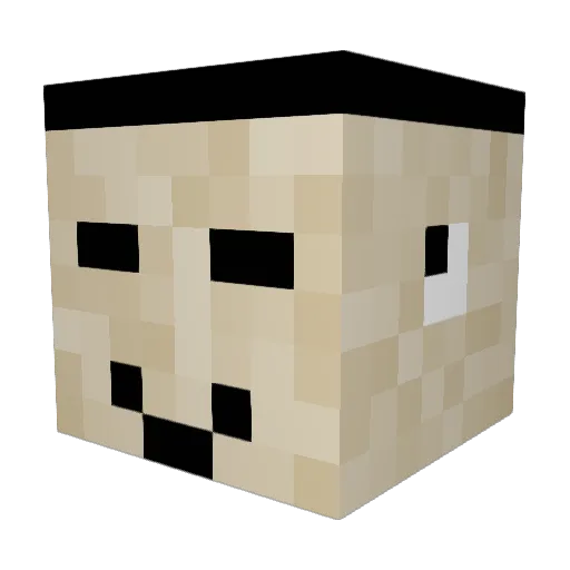 PWDDfr Minecraft avatar head, 3D render