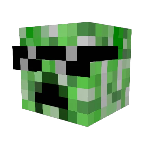 PWI07 Minecraft avatar head, 3D render