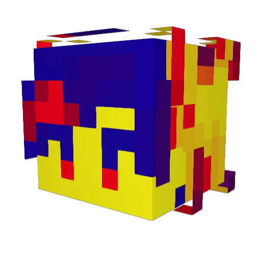 PWRmX Minecraft avatar head, 3D render