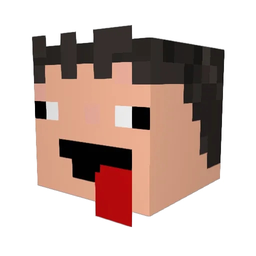 PWRmc Minecraft avatar head, 3D render