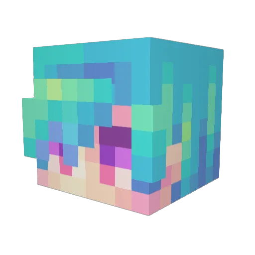 PWUM0509 Minecraft avatar head, 3D render