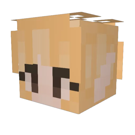 PZJFY Minecraft avatar head, 3D render