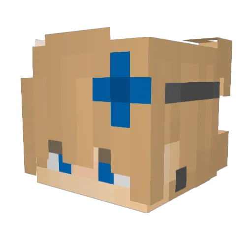 PZedman Minecraft avatar head, 3D render