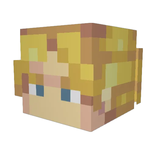 P_0_Y_0 Minecraft avatar head, 3D render