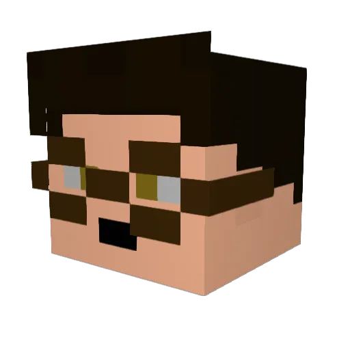 P_13 Minecraft avatar head, 3D render