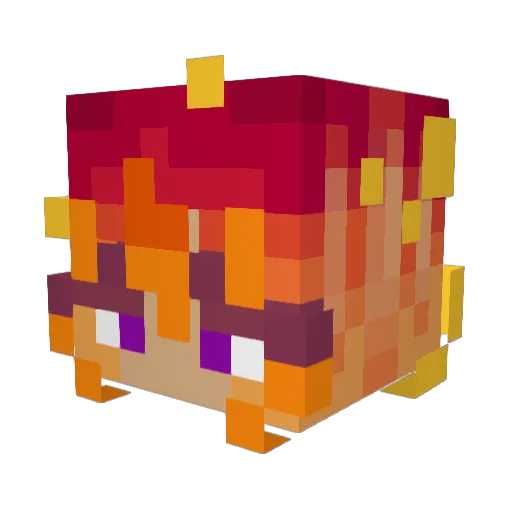 P_B_D Minecraft avatar head, 3D render