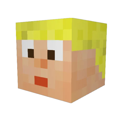 P_E_I_X_O Minecraft avatar head, 3D render