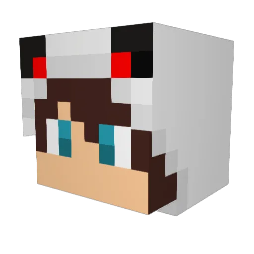 P_Neleu Minecraft avatar head, 3D render