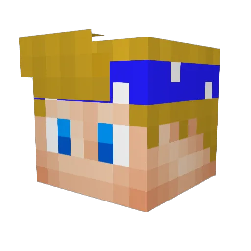 P_P_3D Minecraft avatar head, 3D render