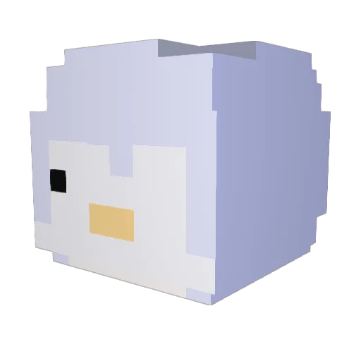 P_Penguin_ Minecraft avatar head, 3D render