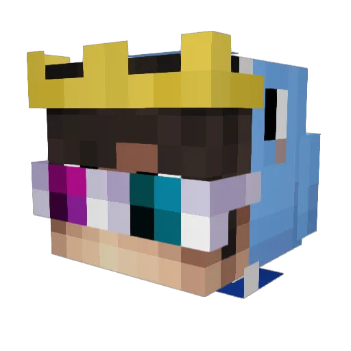 P_RYYY Minecraft avatar head, 3D render