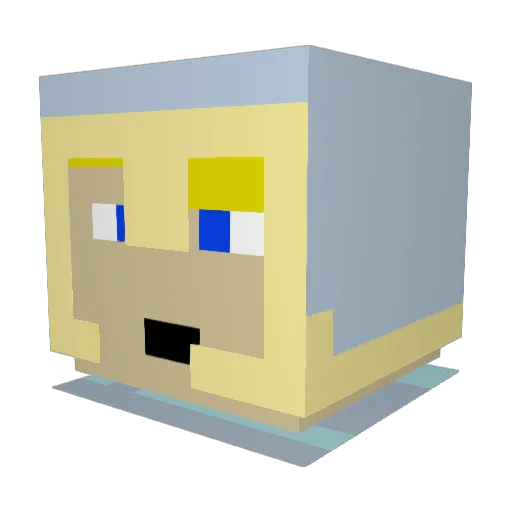 P_W_P Minecraft avatar head, 3D render