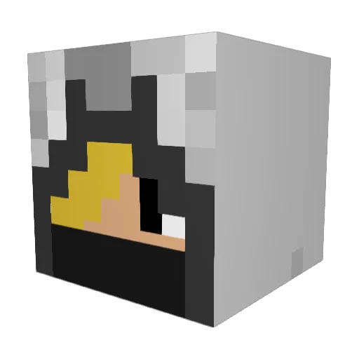 P_powerd Minecraft avatar head, 3D render