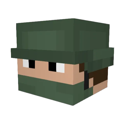 PaLR18 Minecraft avatar head, 3D render