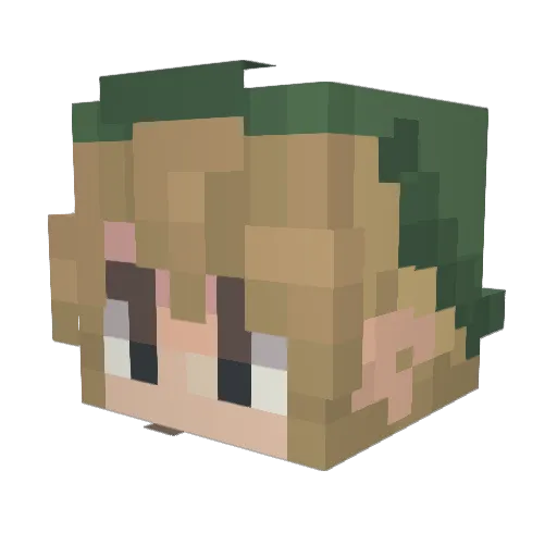 PaXinCaps Minecraft avatar head, 3D render