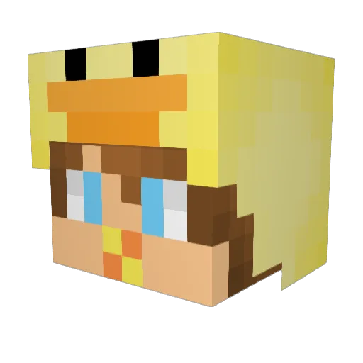Pababuu Minecraft avatar head, 3D render