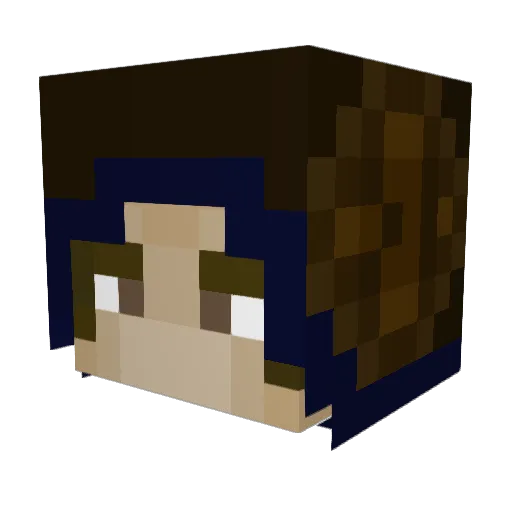 Pableu Minecraft avatar head, 3D render