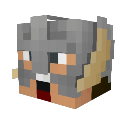 Pac0s Minecraft avatar head, 3D render
