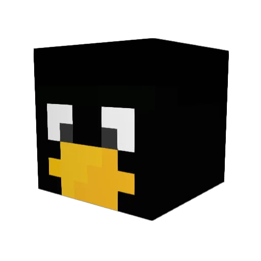 PacBSD Minecraft avatar head, 3D render