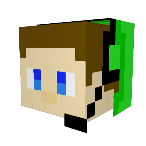 PacManKing Minecraft avatar head, 3D render
