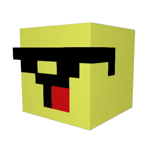 PacTraw Minecraft avatar head, 3D render