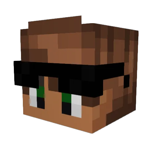 PacalMaster Minecraft avatar head, 3D render