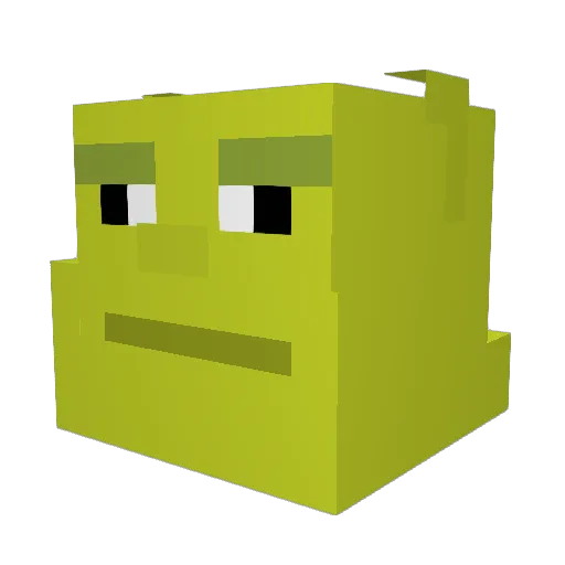 Pacciatore Minecraft avatar head, 3D render