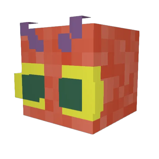 Pacephalo Minecraft avatar head, 3D render