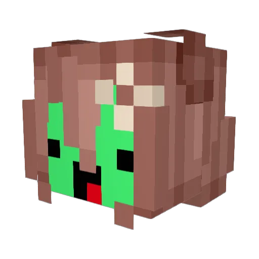 Pachako Minecraft avatar head, 3D render