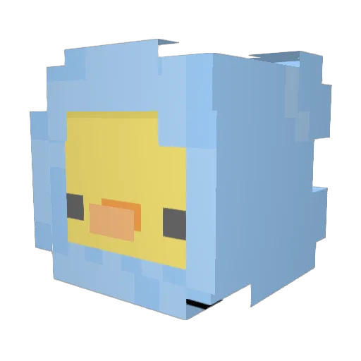 Pacificfries Minecraft avatar head, 3D render