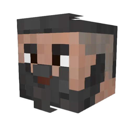 Pacinate Minecraft avatar head, 3D render