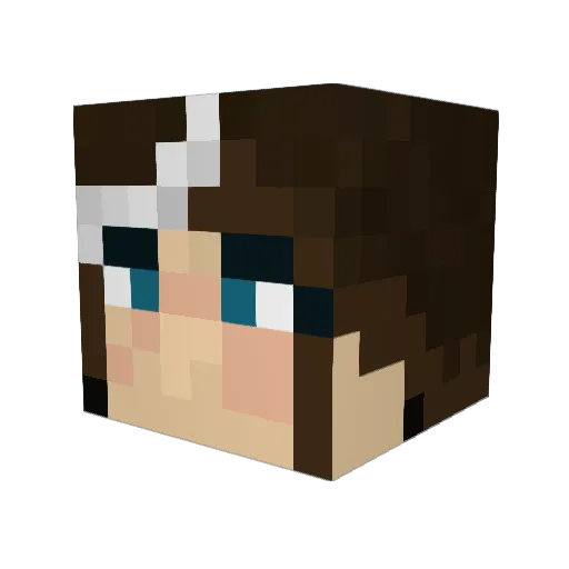PackHeart Minecraft avatar head, 3D render